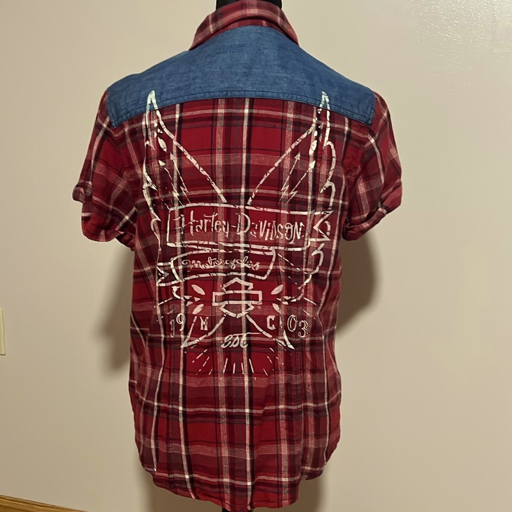 Harley-Davidson short sleeve, flannel, button-up shirt